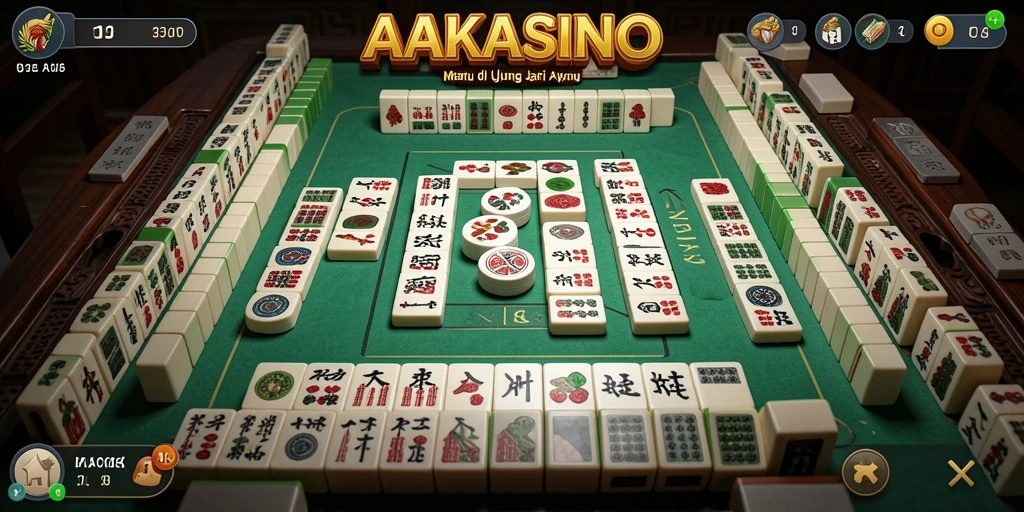 Tampilan gameplay menarik dari AAKASINO yang menampilkan elemen Mahjong.