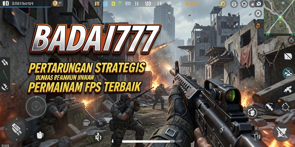 Tampilan gameplay mendebarkan di BADAI777 dengan pertempuran FPS yang intens.
