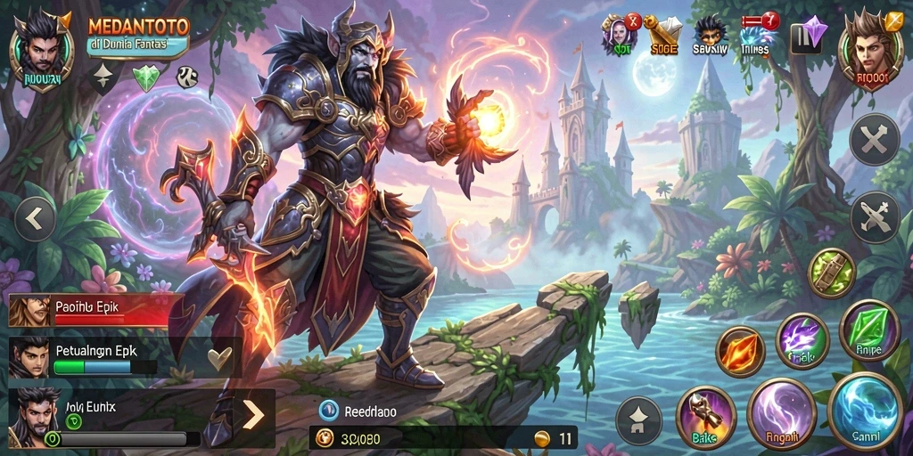Tangkapan layar menunjukkan karakter yang beraksi dalam pertempuran RPG yang mendebarkan.