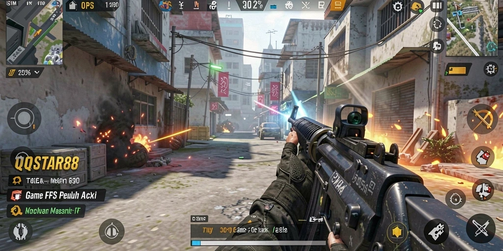 Tangkapan layar dari gameplay menarik <strong>QQSTAR88</strong> menunjukkan aksi seru dalam pertarungan FPS.