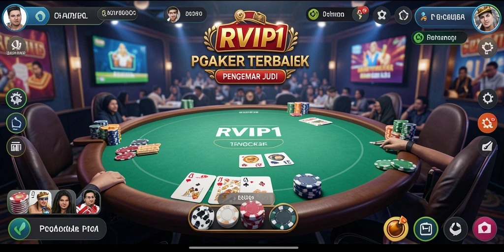 Tampilan gameplay Poker yang menarik dan interaktif di RVIP1.