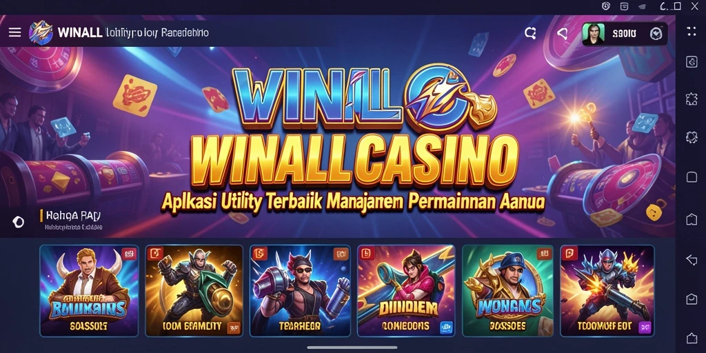 Screenshot utama WINALLCASINO menunjukkan tampilan antarmuka aplikasi Utility yang intuitif.