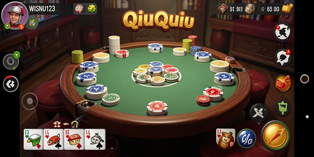 Tangkapan layar gameplay QiuQiu yang seru dan menarik dari WISNU123.